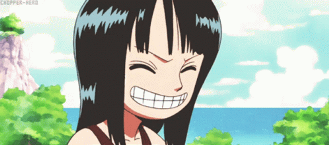 Nico Robin Holding Laugh GIF