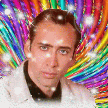 Nicolas Cage Rainbow Swirl Design Art GIF