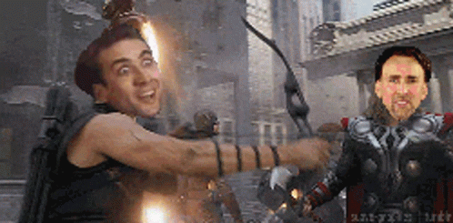 Nicolas Cage Avengers Face Swap GIF