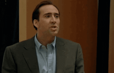 Nicolas Cage Being Really Irritated Pedro Pascal GIF