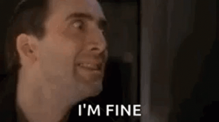 Nicolas Cage Creepy Psycho Smile I'm Fine GIF