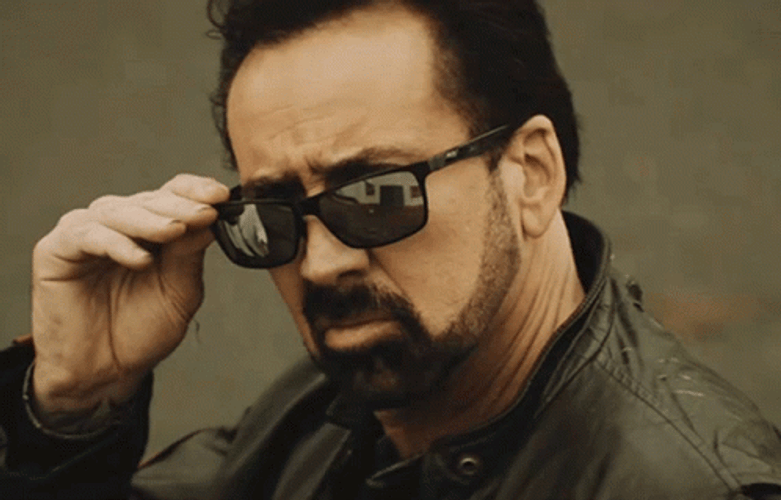 Nicolas Cage Fierce Eyes Shades Off GIF