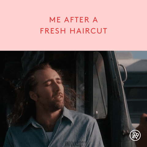 Nicolas Cage Pleased With Haircut GIF