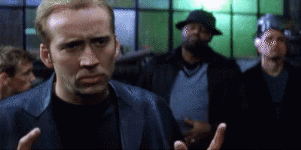 Nicolas Cage Thinking Let's Ride GIF