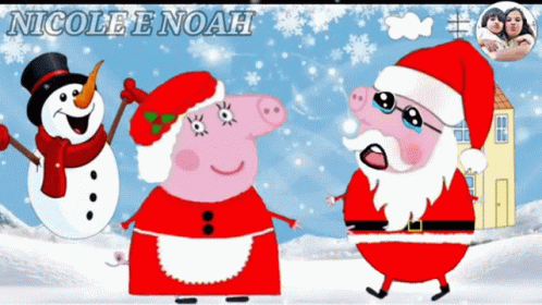 Nicole E Noah Shows A Pig Dressed As Santa GIF
