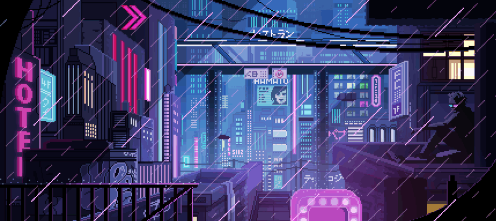 Night City Retro Art GIF