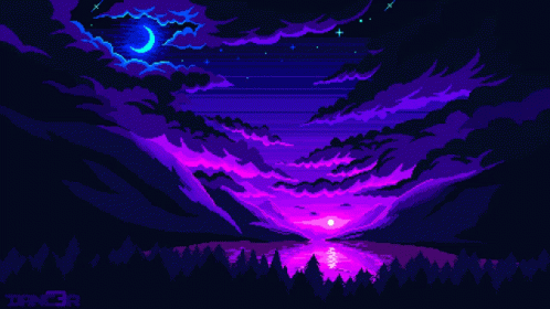 Night Mountain Scenery Discord Banner GIF