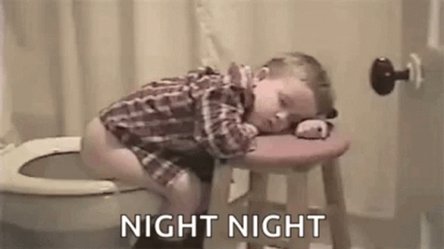 Night Night Baby Boy Sleeping In Toilet GIF