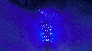 Night Skiing Neon Lights GIF