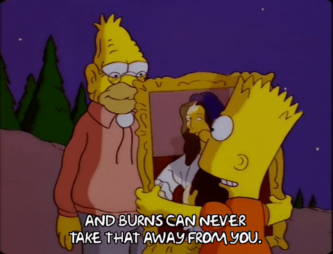 Night Sky Bart Simpson Mona Lisa GIF