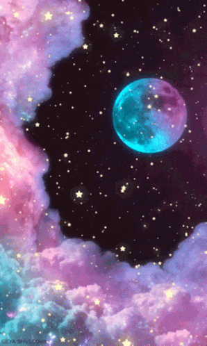 Night Sky Dreamy Moon Sparkling GIF
