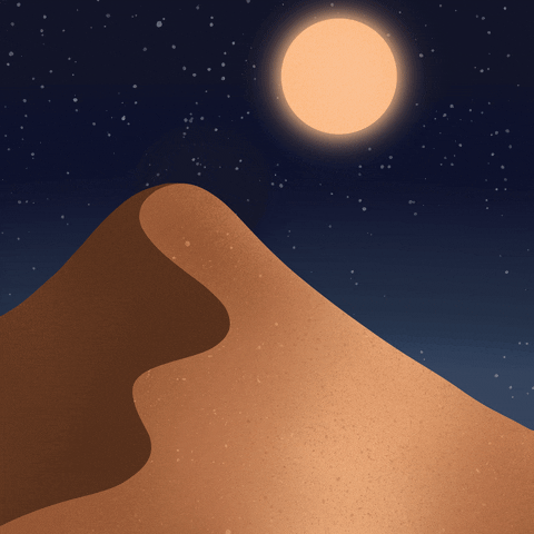 Night Sky Moon Desert GIF