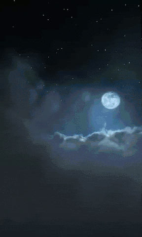Night Sky Moon Fly GIF