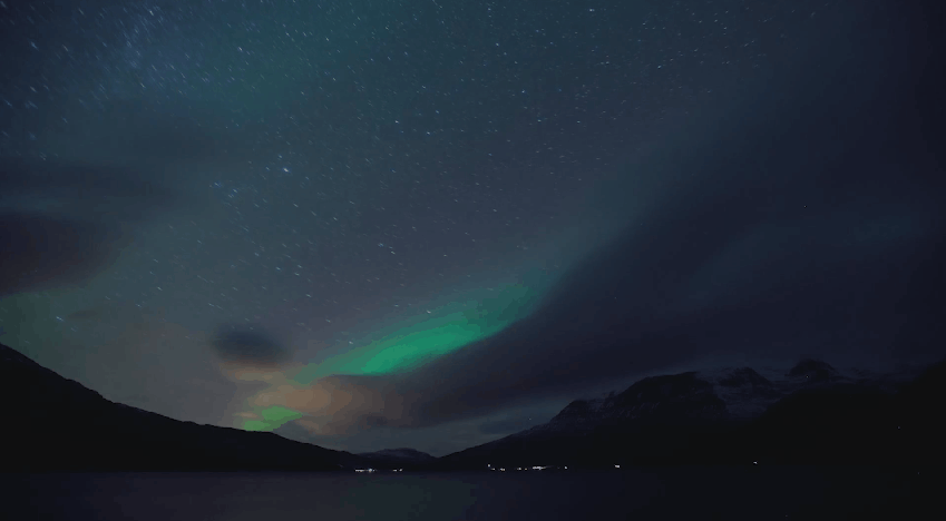 Night Sky Northern Lights Time-lapse GIF