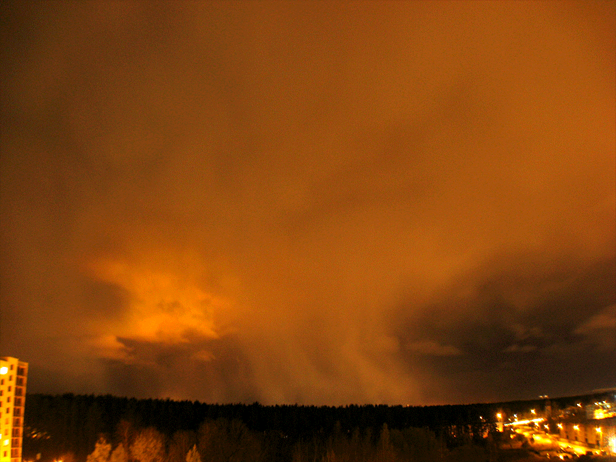 Night Sky Orange City Lights GIF