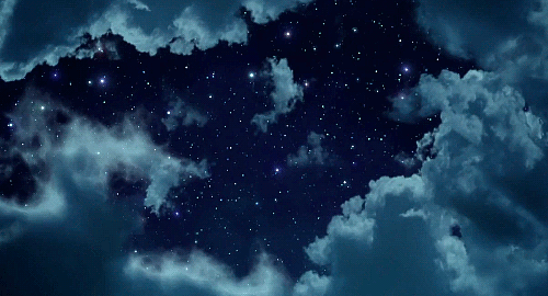 Night Sky Stars Moving Clouds GIF