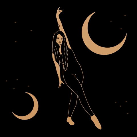 Night Sky Witch Moon Dance GIF