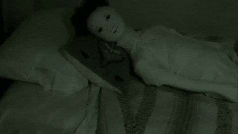 Night Vision Creepy Doll Lay Down GIF