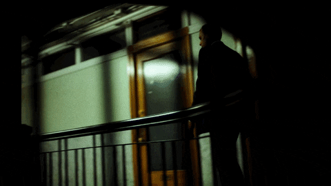 Night Vision Guy Caught Going Down Stairs GIF