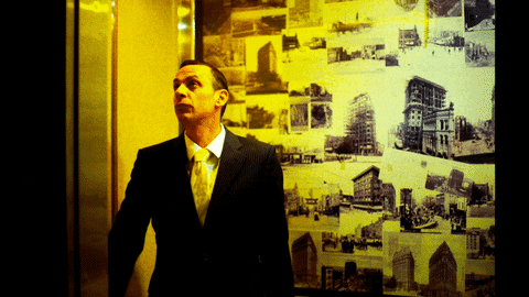 Night Vision Guy Closing Elevator GIF