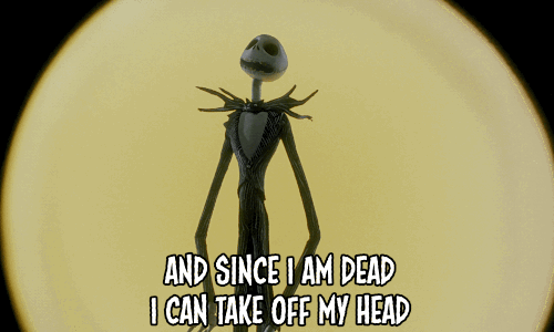 Nightmare Before Christmas Jack Taking Own Head GIF