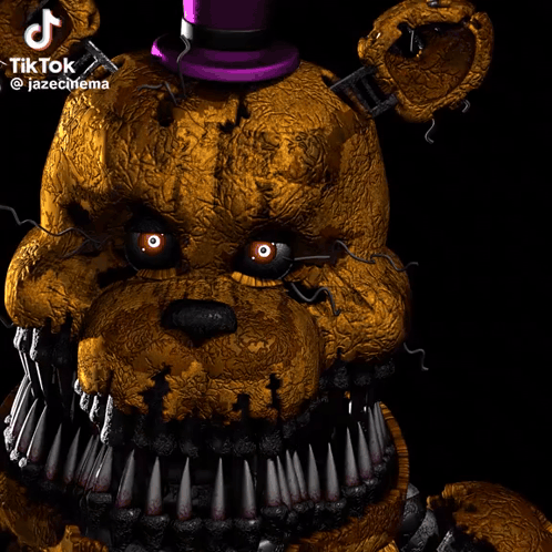 Nightmare Freddy With Purple Top Hat GIF