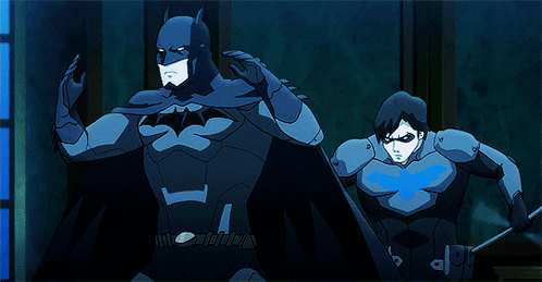 Nightwing And Batman Fighting Enemies GIF