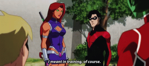Nightwing And Starfire Talking Teen Titans GIF