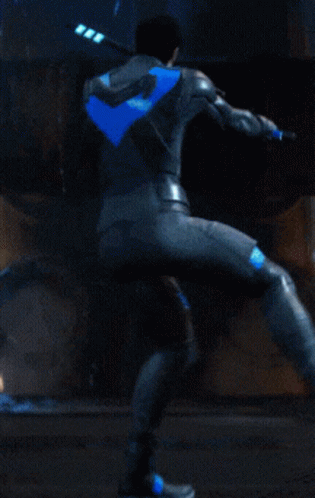 Nightwing Dick Grayson Upside Down Spin GIF
