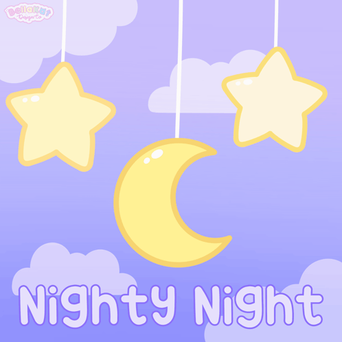 Nighty Night Poster with Moon and Stars