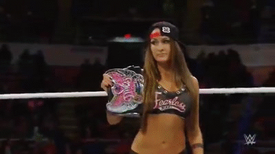 Nikki Bella Wwe Belt Holder Annoyed Look GIF
