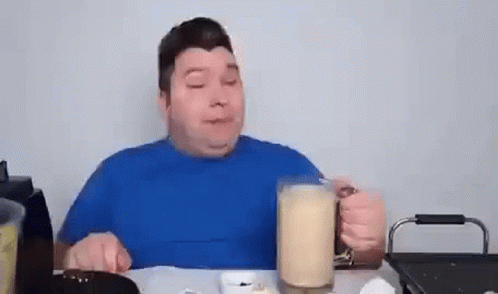 Nikocado Avocado Drinking Shake In Mug GIF