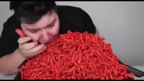 Nikocado Avocado Eating Red Spicy Rolls GIF