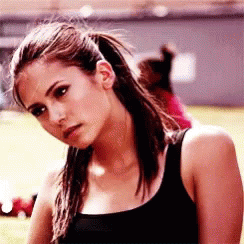 Nina Dobrev Pony Tail Laughing GIF