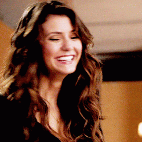 Pretty Nina Dobrev Laughing GIF