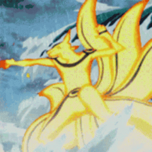 Nine Tails Naruto Fight In Water GIF