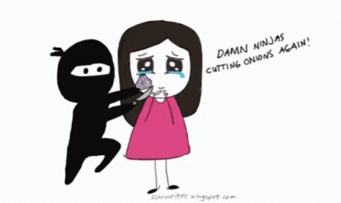 Ninja Cutting Onion on Girl's Face