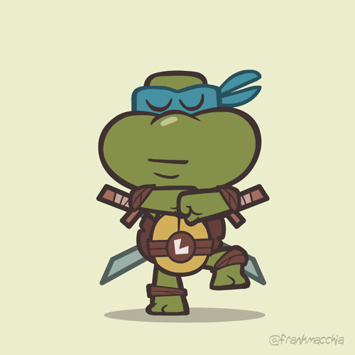 Ninja Turtle Leonardo Dancing With Eyes Closed GIF