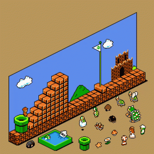 Nintendo Super Mario 3d Pixel Art Animation GIF