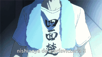 Nishinoya De Mariavictoria Is Written On A Blue Shirt GIF
