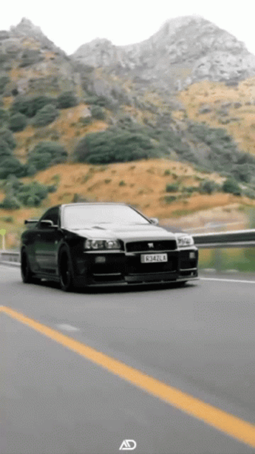 Nissan Skyline R34 Black Pearl Hue GIF