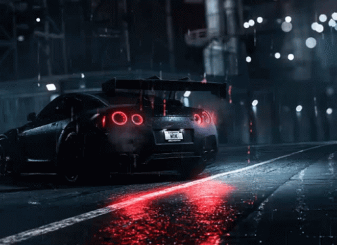 Nissan Skyline R34 Black Pearl Raining GIF