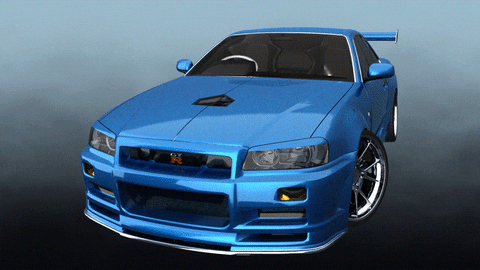 Nissan Skyline R34 Distorted Loop GIF