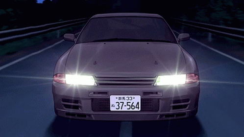 Nissan Skyline R34 Glowing Neon Purple GIF