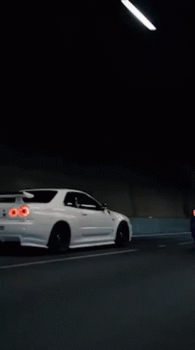 Nissan Skyline R34 Pearl White Model GIF