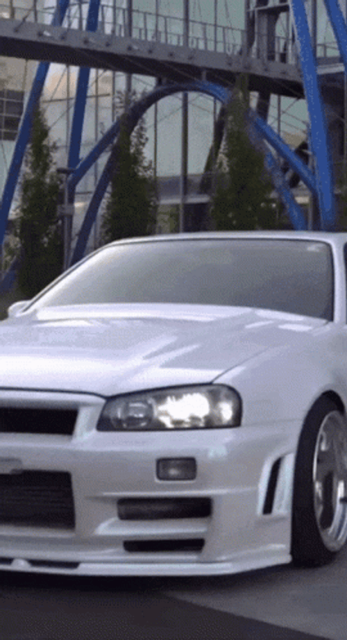 Nissan Skyline R34 White Pearl Day Drive GIF