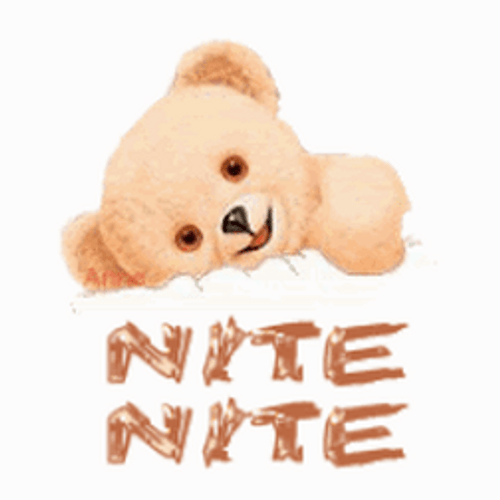 Nite Nite Cute Blinking Teddy Bear GIF