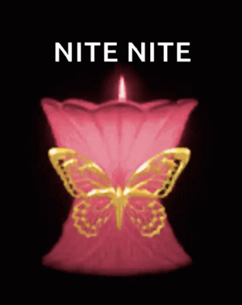 Nite Nite Pink Lighted Butterfly Candle GIF