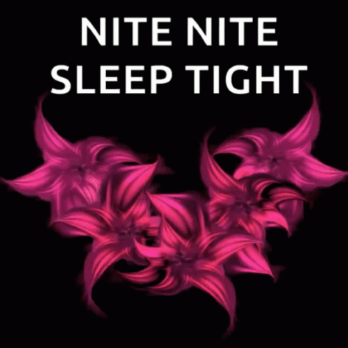 Nite Nite Sleep Tight Neon Glowing Flower GIF