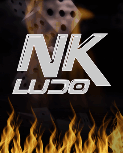 NK Ludo Logo With Dice and Fire